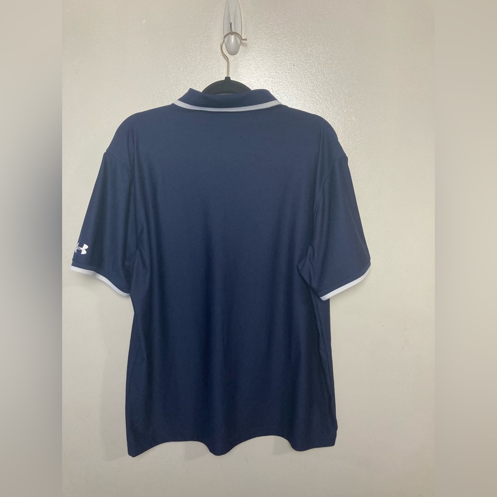 Navy Under Armour blue short sleeve polo shirt. XL - Picture 5 of 5